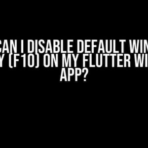 How Can I Disable Default Windows Hotkey (F10) on My Flutter Windows App?