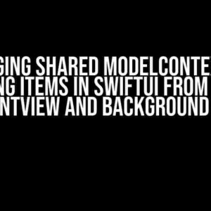 Managing Shared ModelContext for Adding Items in SwiftUI from Both ContentView and Background Tasks